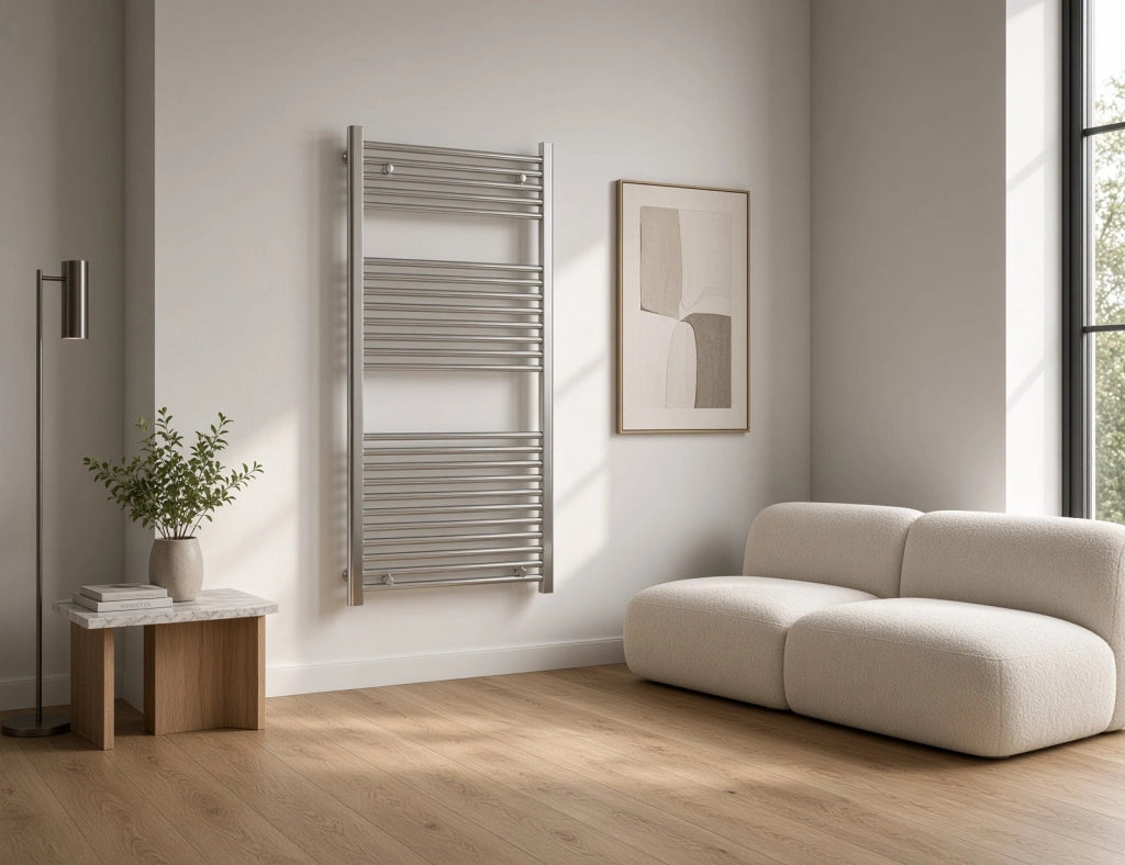 Scaldasalviette termoarredo 80x60 cm (int.55) cromato da bagno tubi dritti ROY