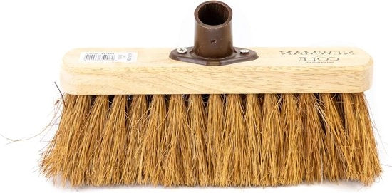 Borsetto per spazzola da 10 pollici con setole di cocco naturale morbide di maiale per uso interno ed esterno con connettore a clip in plastica