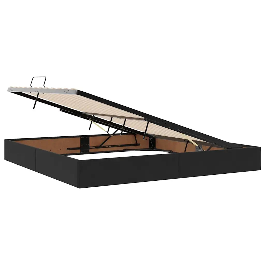 Letto con contenitore e LED con led Nero 200 x 200 cm Velluto