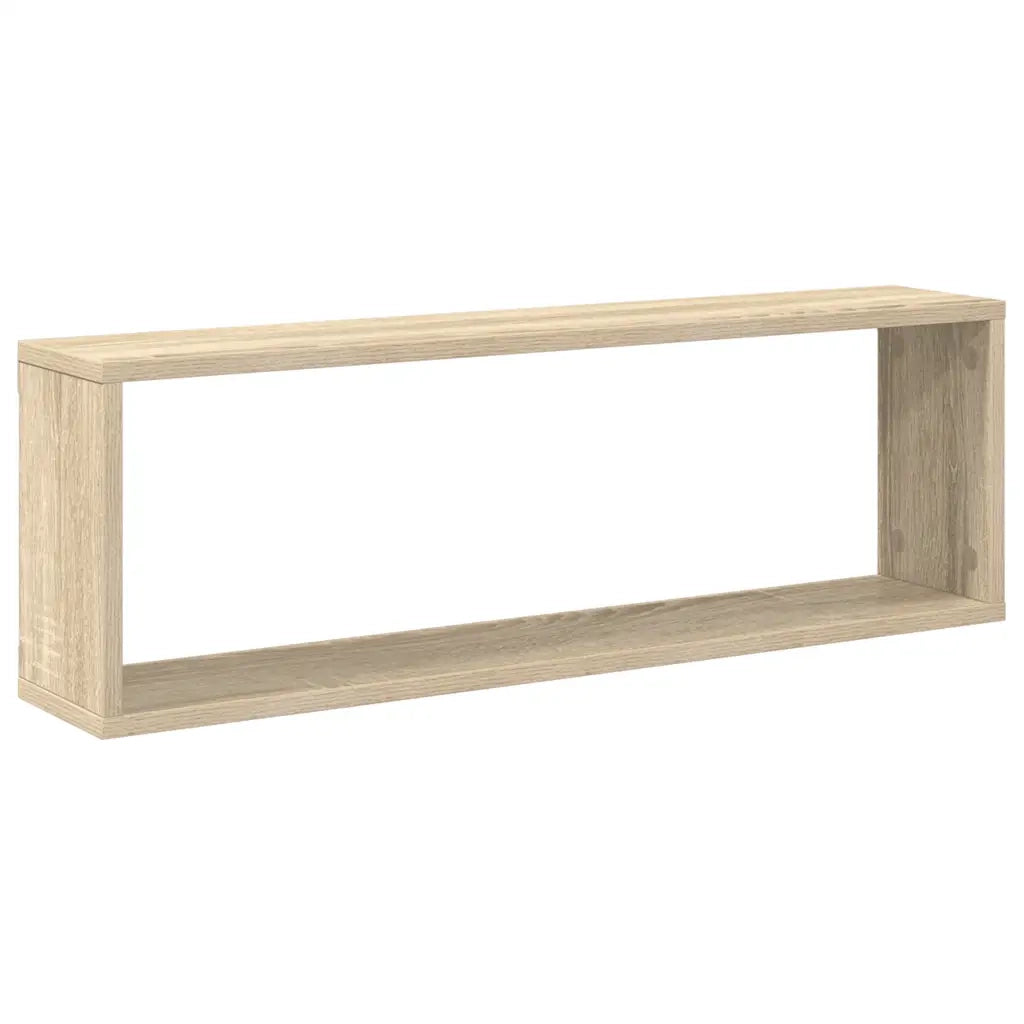 2 pz Mensole Parete | Mensola sospesa Cubo Rovere Sonoma 80x15x26,5cm Multistrato