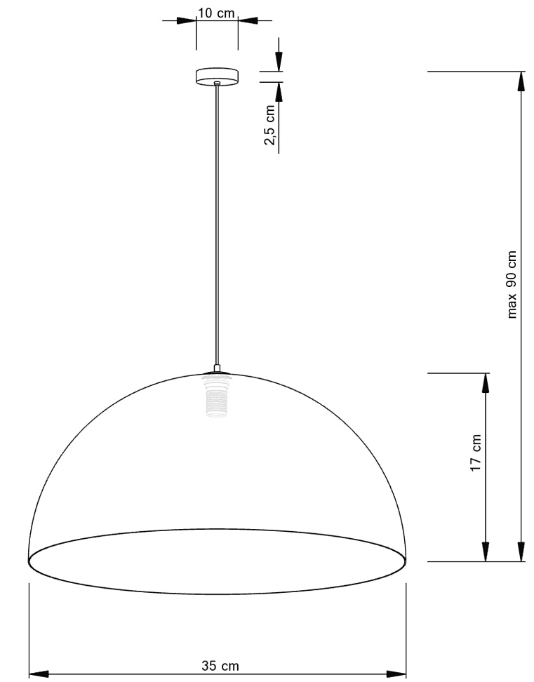 Lampada a sospensione Sfera Ø35 oro/nero E27 Sigma Lighting
