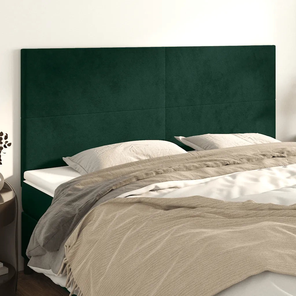 Testiera | Testata Verde Scuro 180x5x118/128 cm Velluto