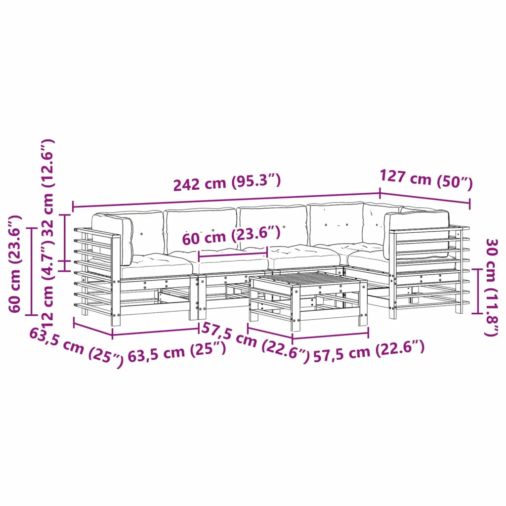 Set Lounge da Giardino 6 pcs Marrone Cerato 3418096