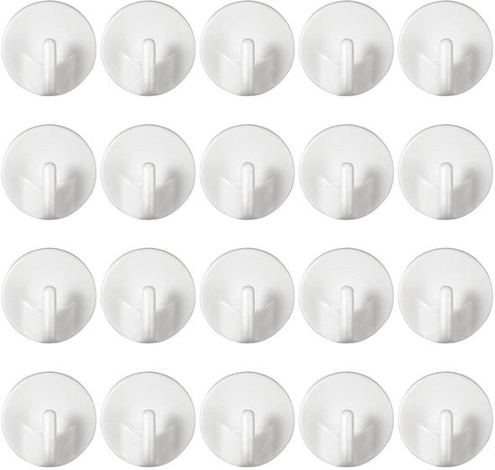 Haken a forma ovale per parete - Senza forare - Riciclabili - 20 pezzi - Per cucina e bagno - Facili da installare - Duraturo e resistenti - Genere commerciale.