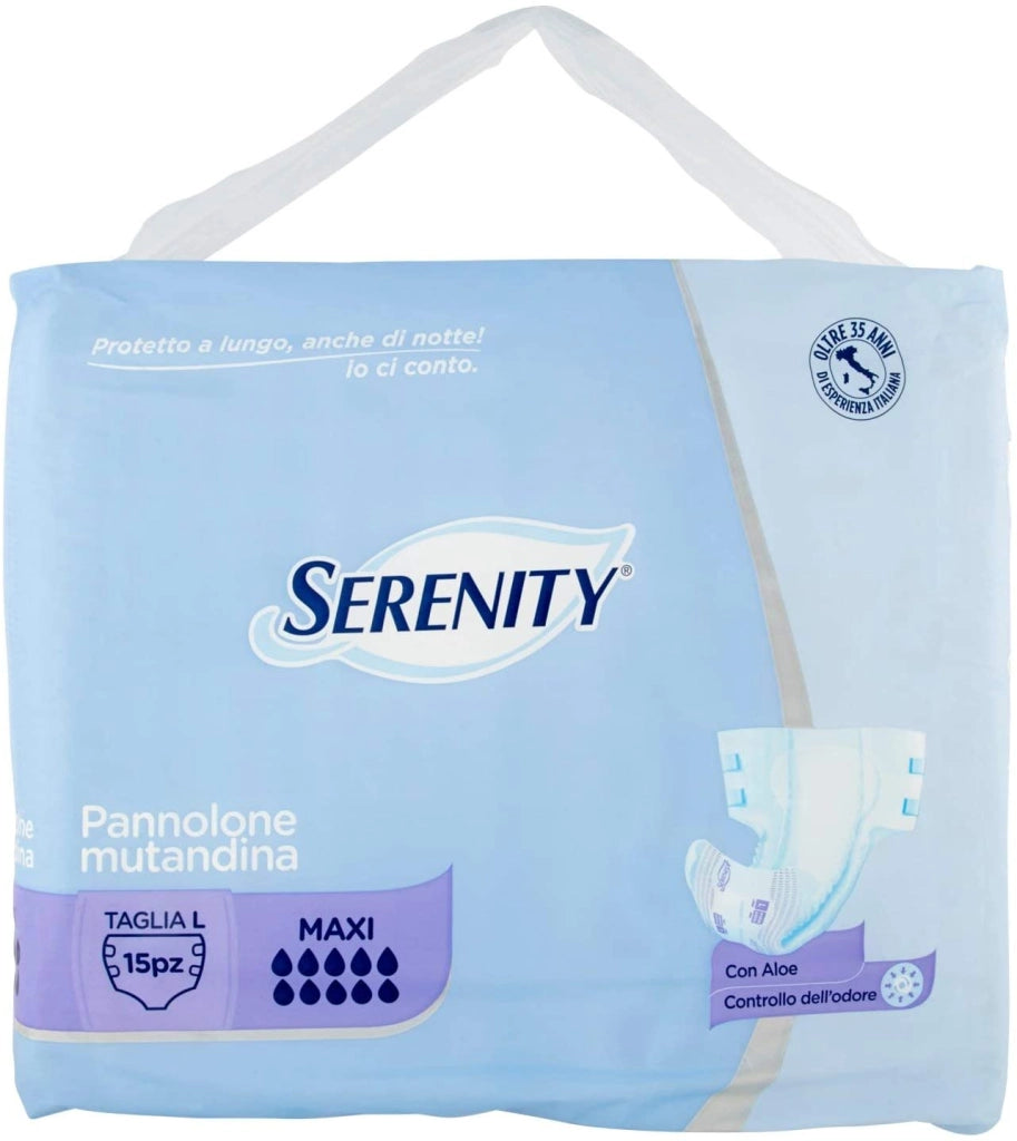 SERENITY PANNOLONE MUTANDINA MAXI CON ALOE GIORNO/NOTTE TAGLIA L 15 PZ