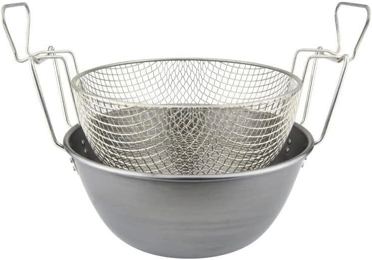 Ilsa ILS360036 Friggitrice con Cestello in Ferro Spazzolato e Nichelato Diametro 36 cm colore Argento