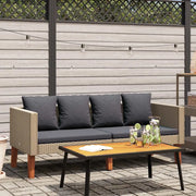 Divano da Giardino a 2 Posti con Cuscini in Polyrattan Beige