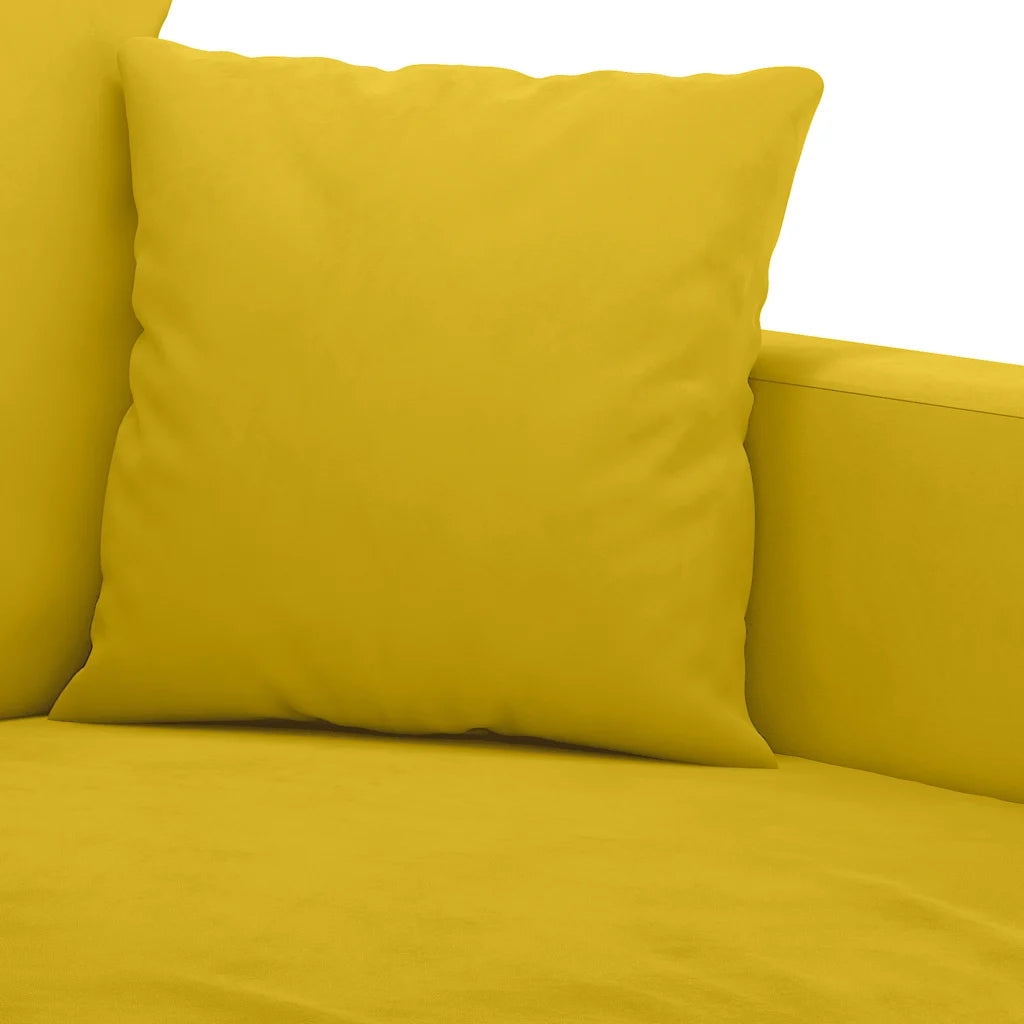 Set di Divani 4 pz con Cuscini giallo in Velluto