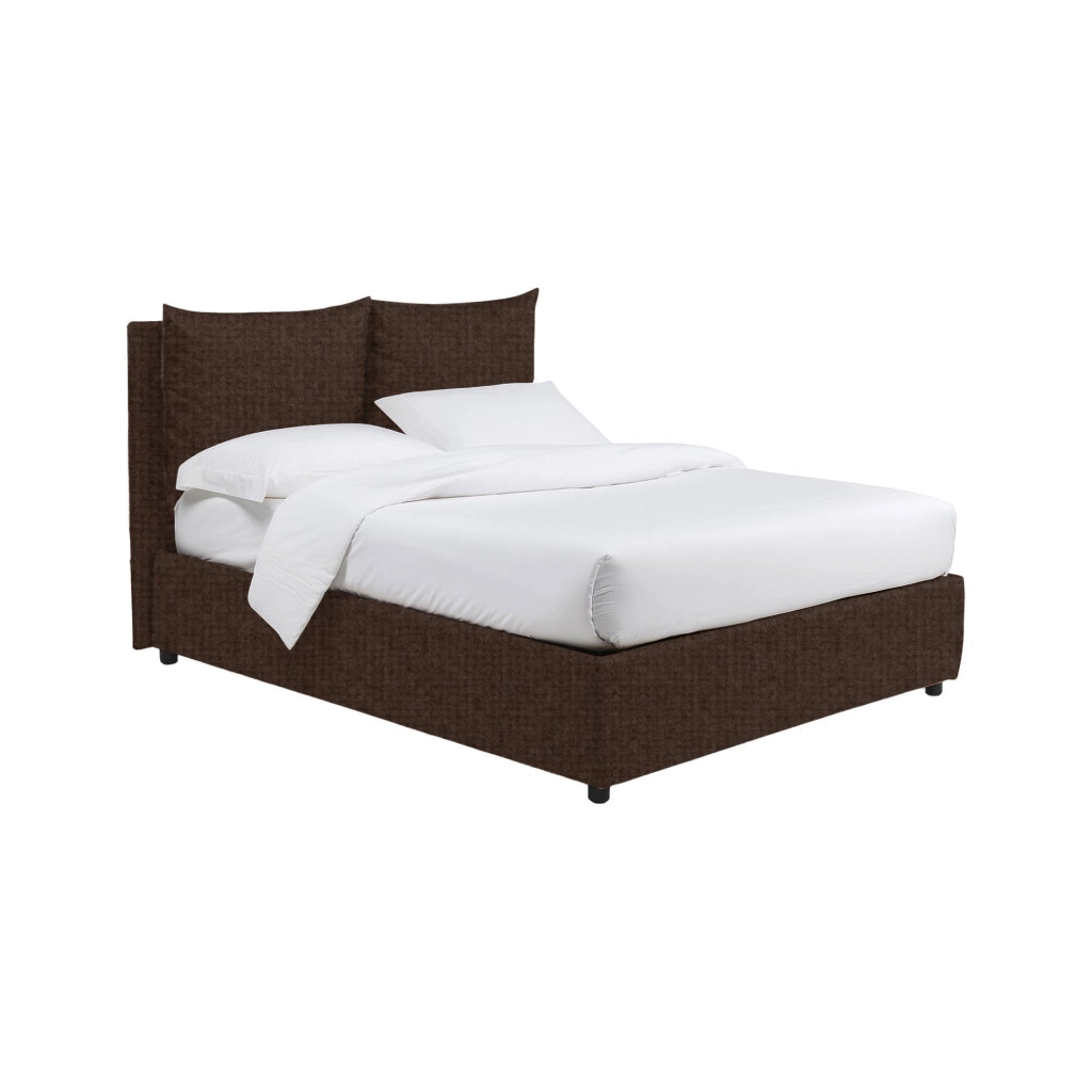 Falmouth, Letto Piazza e Mezza Sfoderabile Made in Italy, Marrone