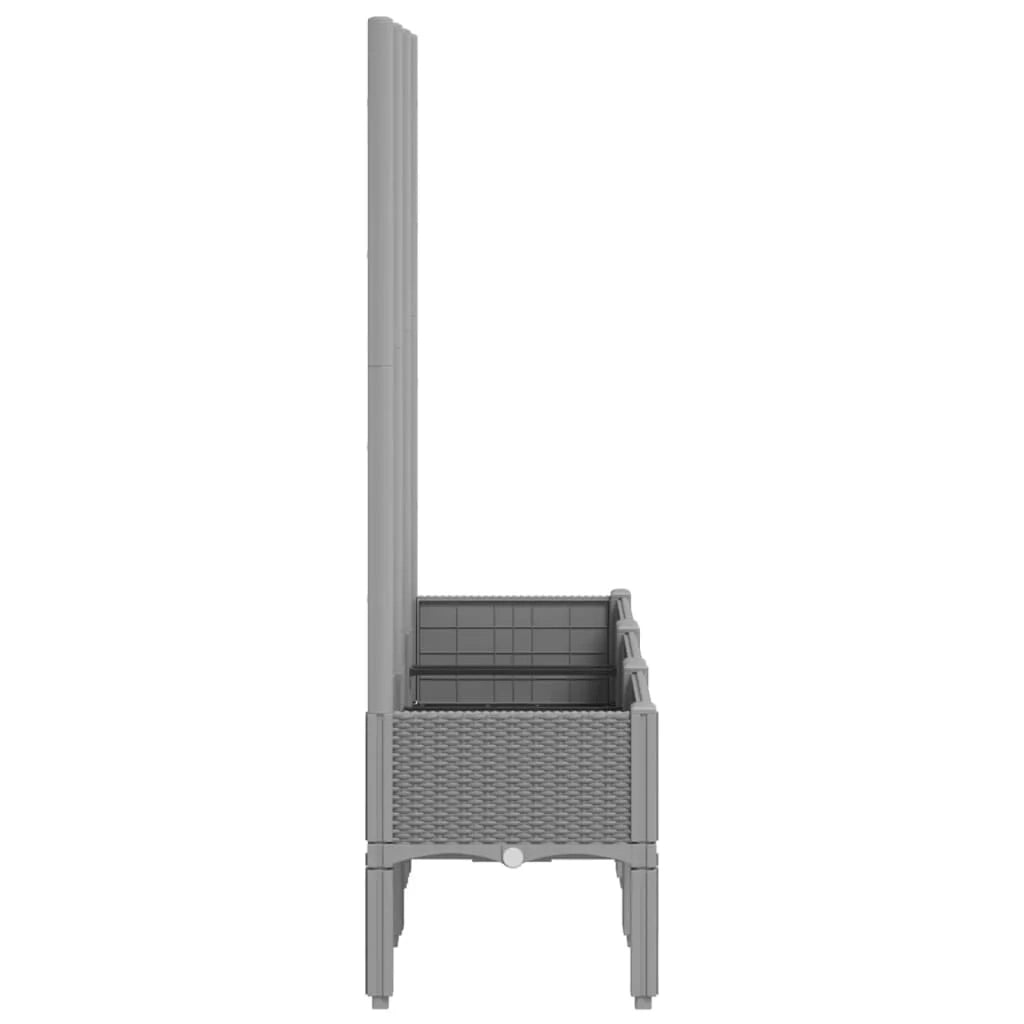 Fioriera rialzata per piante fiori terrazza giardino con traliccio grigio chiaro 120 x 40 x 142 cm PP grigio 02_0038344