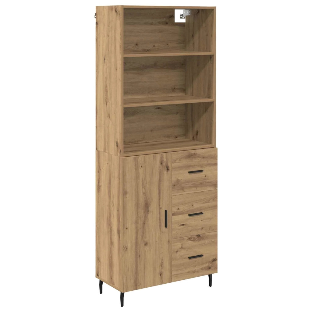 Credenza | Madia | Buffet da pranzo | Armadio da pranzo con cassetto Rovere artigianale 69,5 x 34 x 180 cm