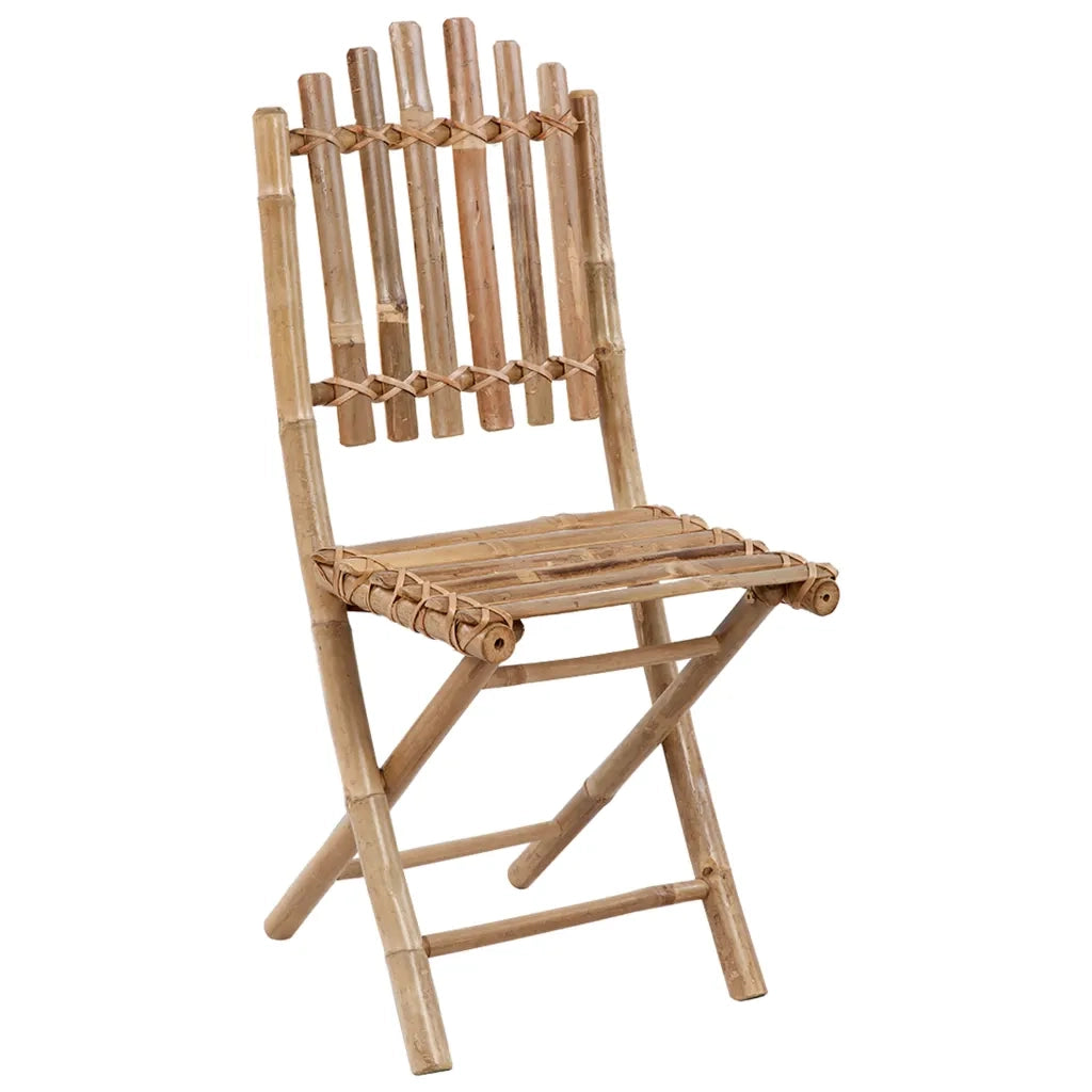 Set da Pranzo da Giardino 5 pz Pieghevole con Cuscini in Bambù 3063976