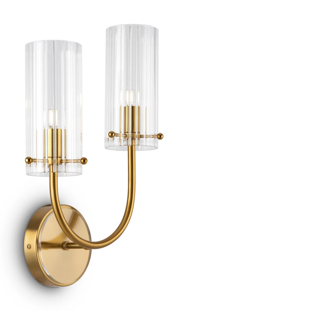 Maytoni applique contemporanea Arco 1 luce G9 ottone metallo vetro soffiato trasparente