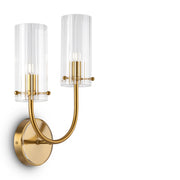 Maytoni applique contemporanea Arco 1 luce G9 ottone metallo vetro soffiato trasparente