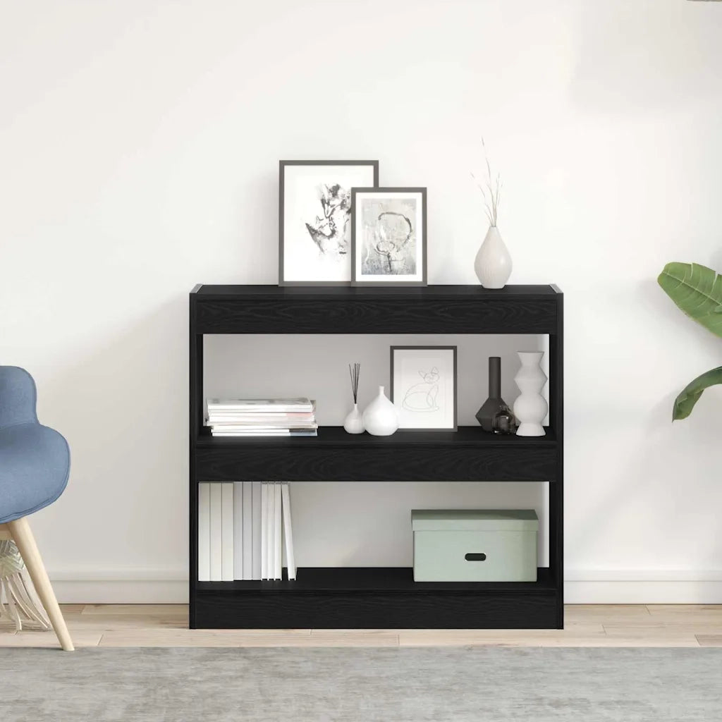 Armadio per Libri 2 livelli 2 pz 80 x 30 x 72 cm Rovere Nero 862720