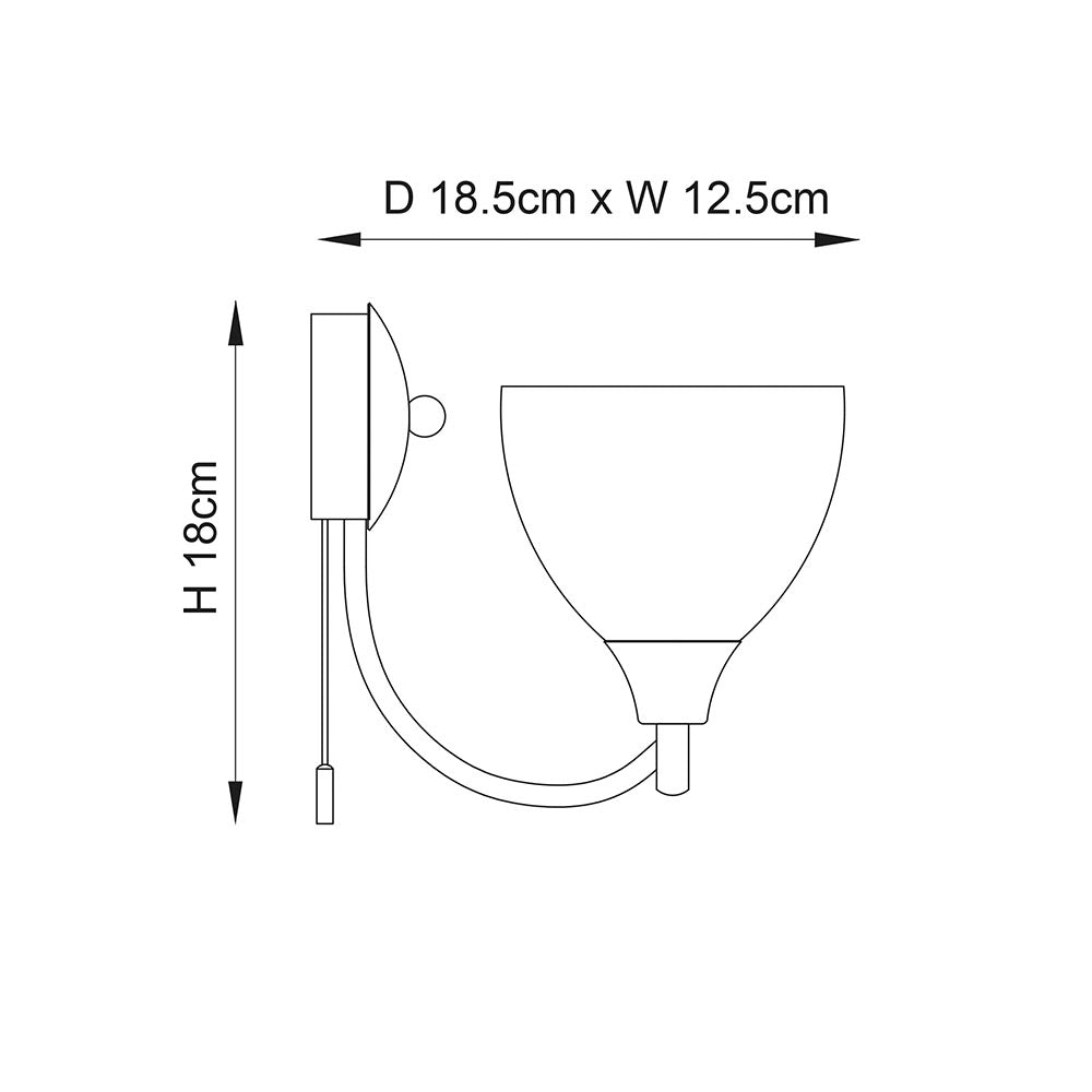 Applique retro Alton cromo satinato vetro opale E14