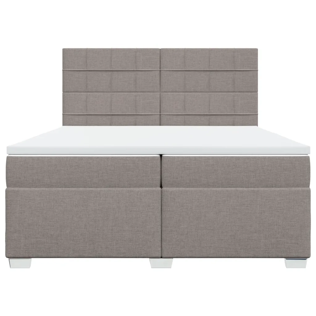 Giroletto a Molle con Materasso Tortora 200x200 cm in Tessuto