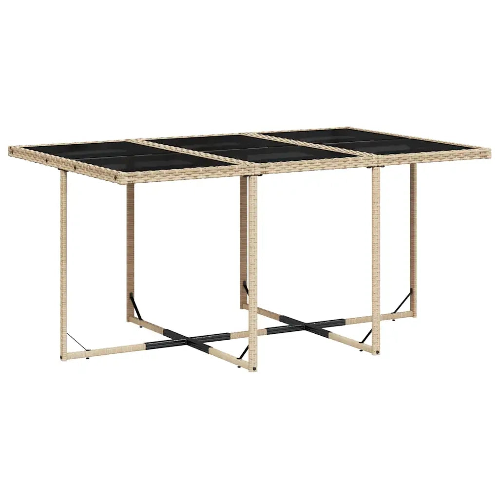 Set Pranzo da Giardino 7 pz con Cuscini Beige Misto Polyrattan 3211632