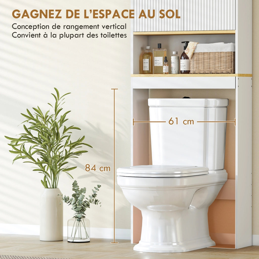 Mobile WC 3 livelli ripiani regolabili ¨C Minimal ¨C bianco 64x20x170,5cm