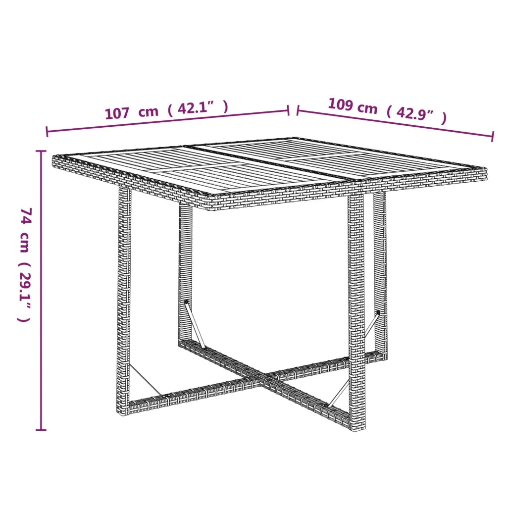Set da Pranzo da Giardino 5 pz con Cuscini in Polyrattan Nero 3095519