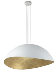 Lampada a sospensione rotonda bianco oro 48cm Solaris E27