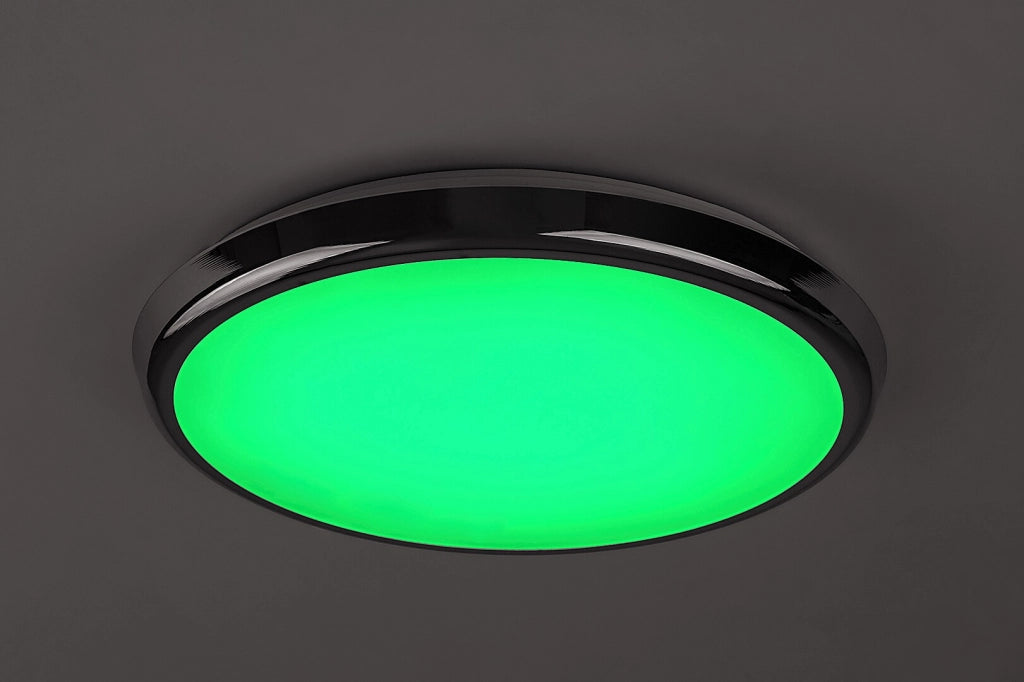 Plafoniera LED RGB 30cm 18W IP44 cromata con telecomando