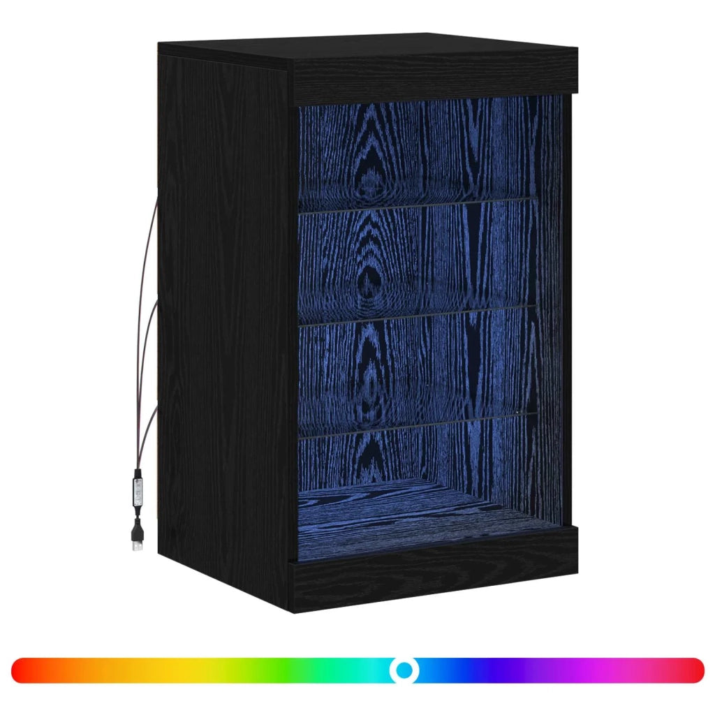 Madia LED Rovere Nero 41 x 37 x 67 cm Legno multistrato 863053