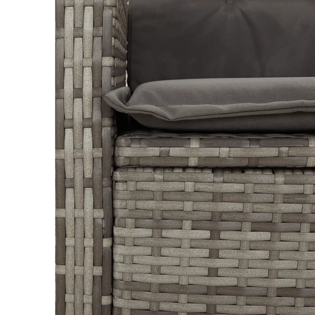 Set da Pranzo da Giardino 7 pz con Cuscini in Polyrattan Grigio 3212217