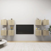 Mobili TV a Parete 8 pz Rovere Sonoma 30,5x30x30 cm 3079054