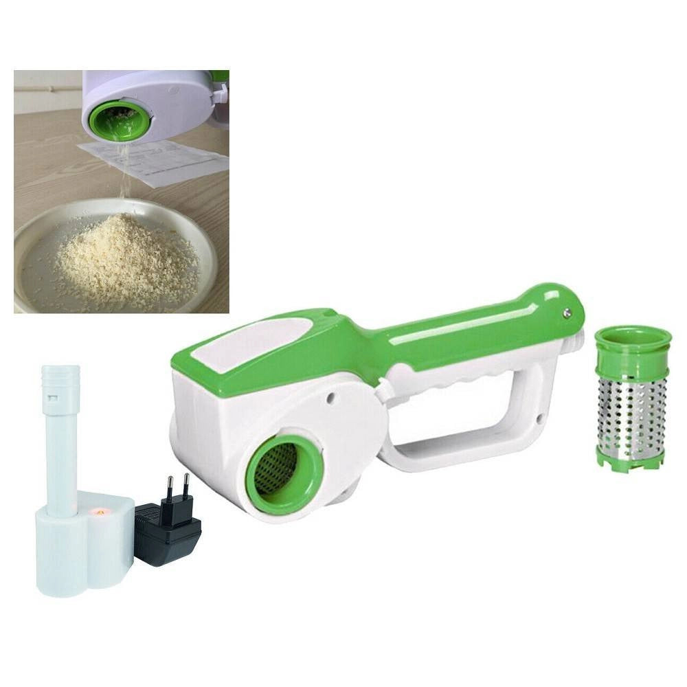 Trade Shop - Grattugia Elettrica Ricaricabile Doppio Rullo Per Formaggio Cucina Casa Hp8868 -