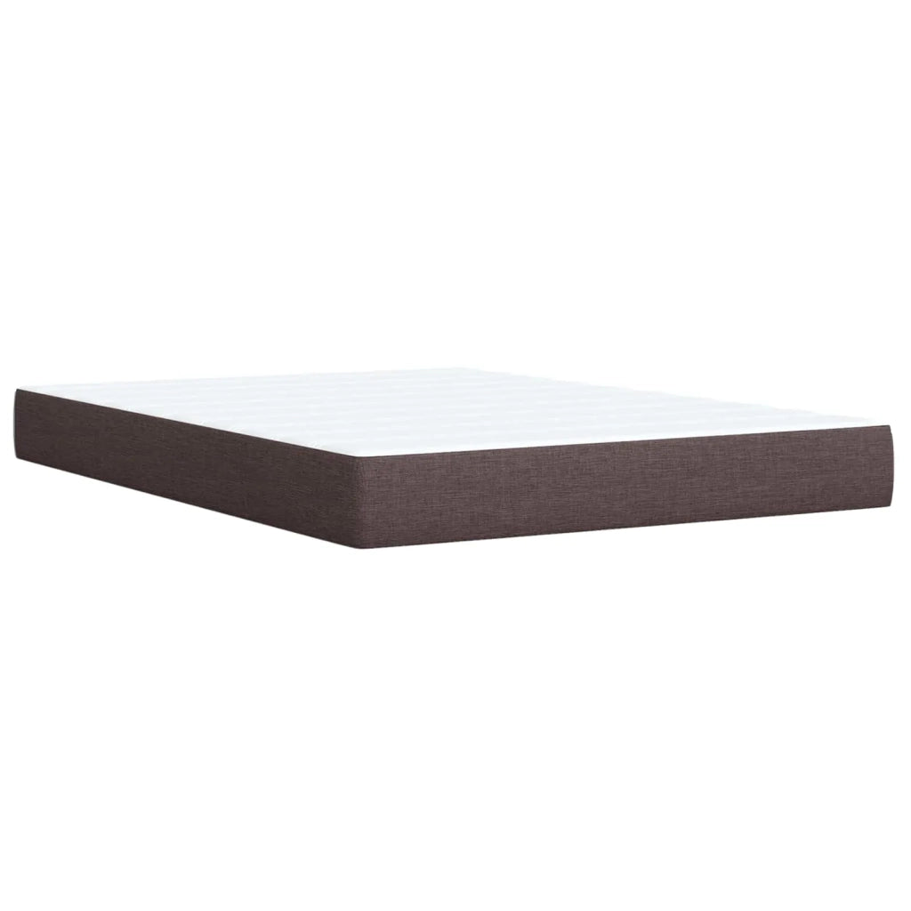 Letto con Box Spring, Materasso e LED Marrone Scuro Tessuto 3451948