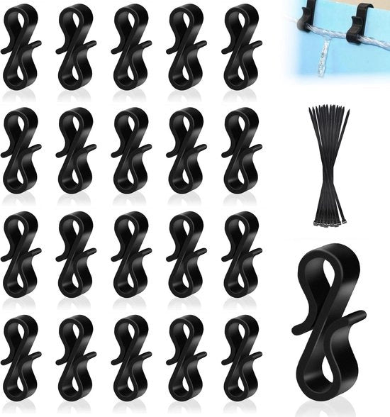 Ganci per tetto in plastica riciclabili - 120 pezzi - Clip per S-tetto con cinture in nylon - Adatti a ogni occasione - Installazione facile