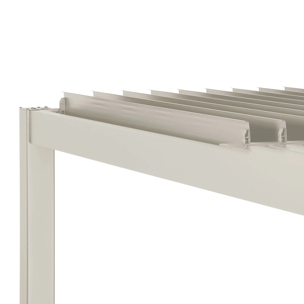 Pergola bioclimatica 3.6x3.6m in alluminio e acciaio con lamelle