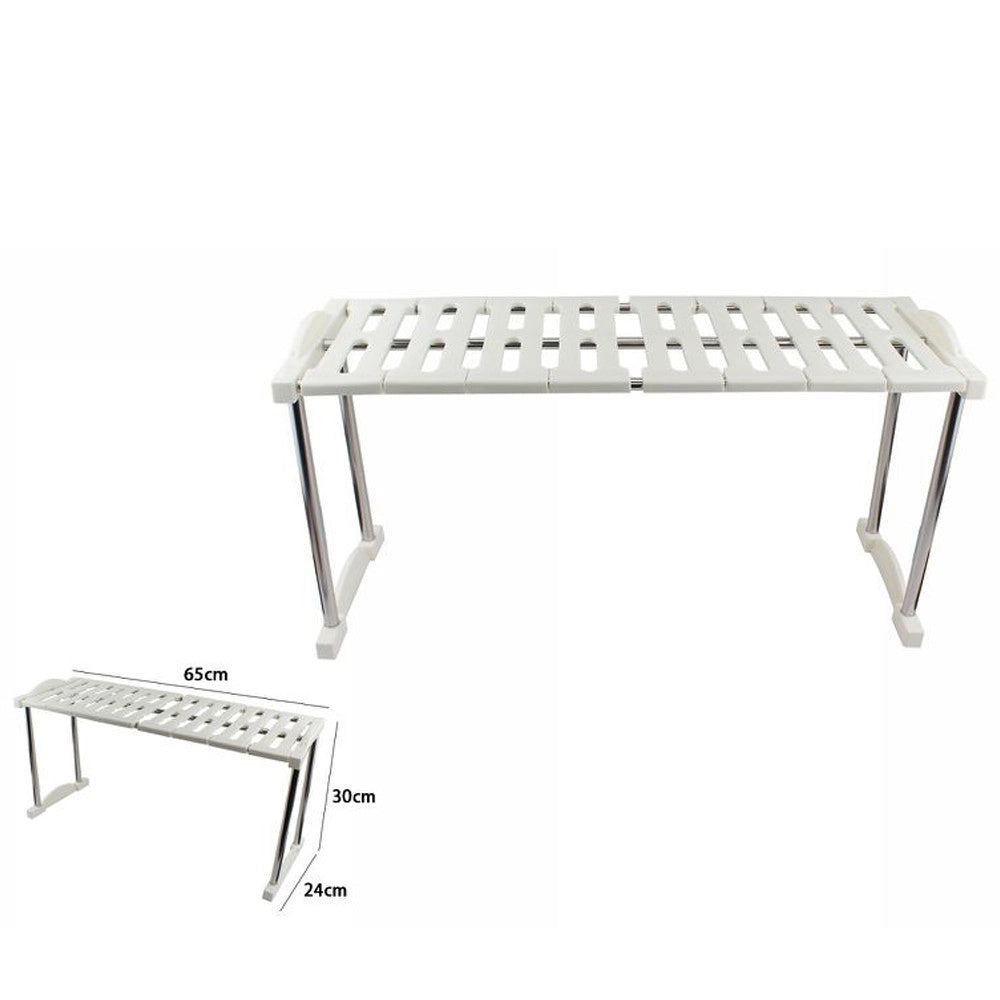 Trade Shop - Mensola Sovrapponibile Salvaspazio Organizer Impilabile Armadio Mobili 65x24x30 -