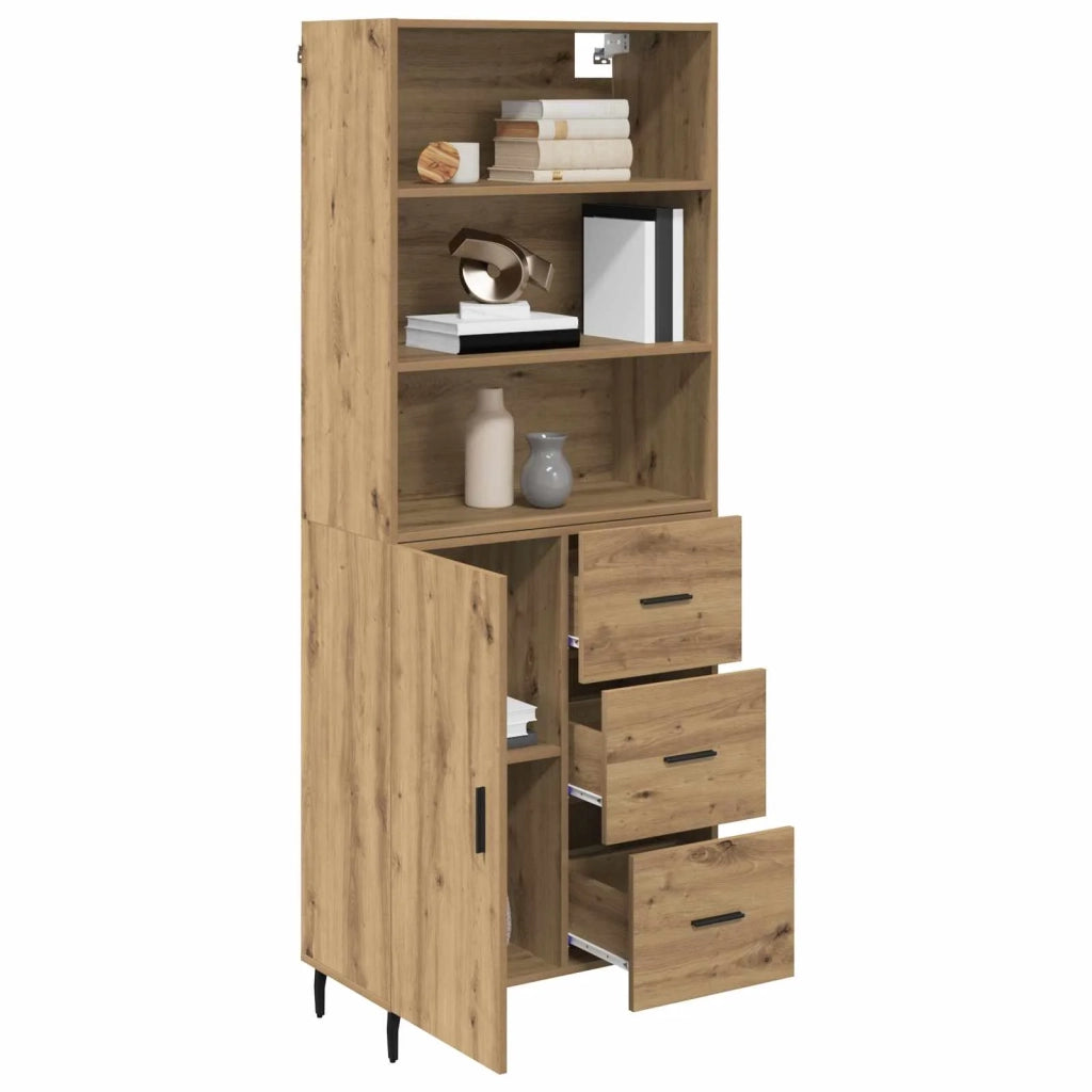 Credenza | Madia | Buffet da pranzo | Armadio da pranzo con cassetto Rovere artigianale 69,5 x 34 x 180 cm