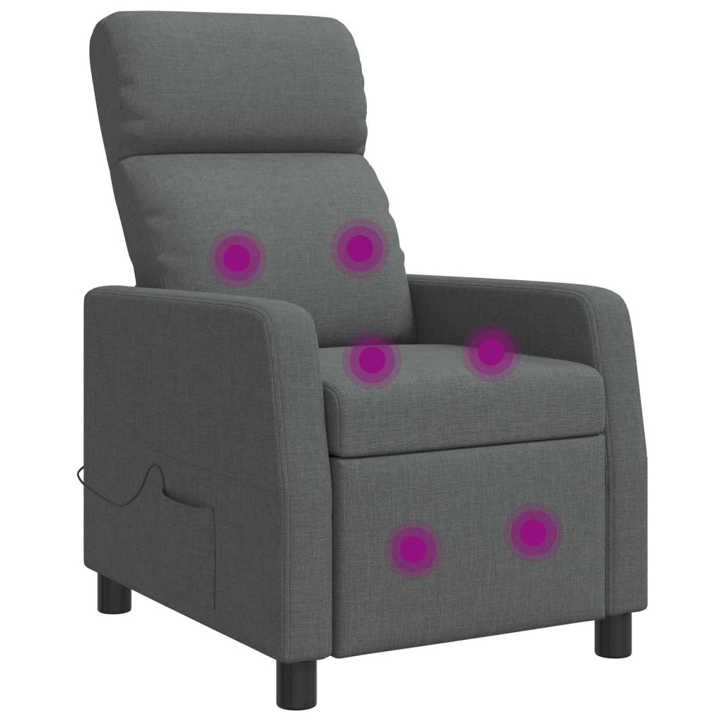 Poltrona Massaggiante Grigio Scuro Tessuto 42035098