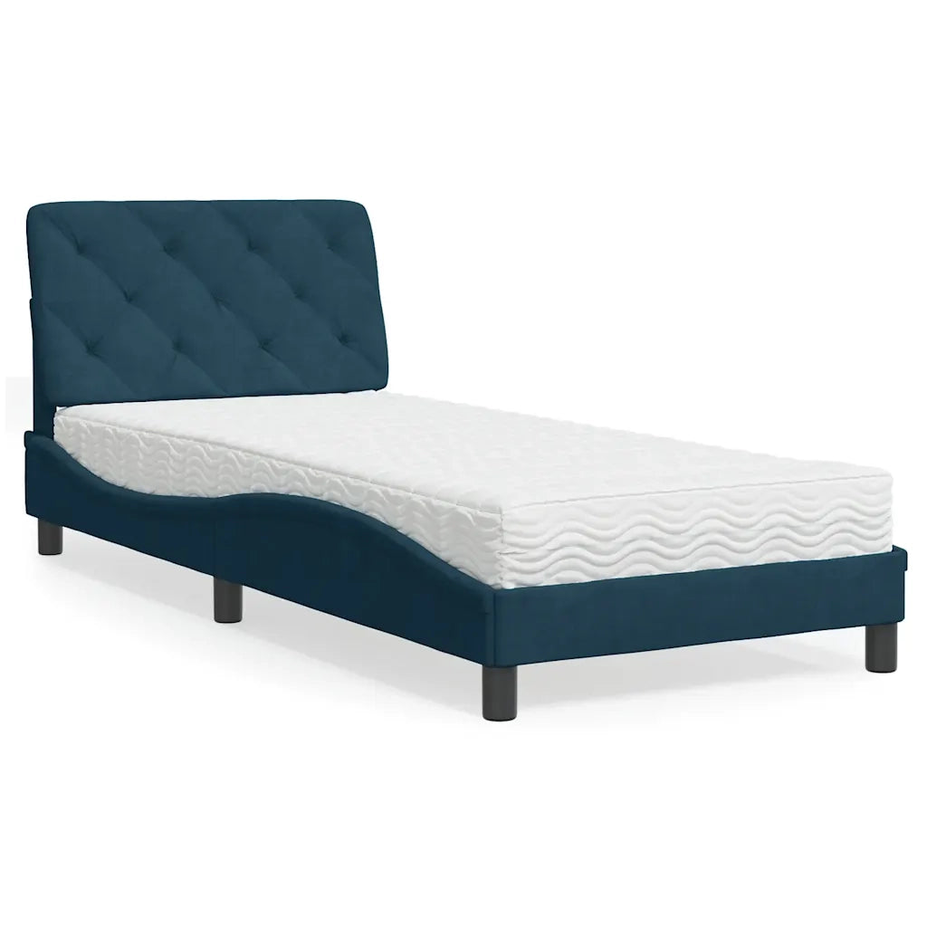 Letto con Materasso Blu 80x200 cm in Velluto 3208626