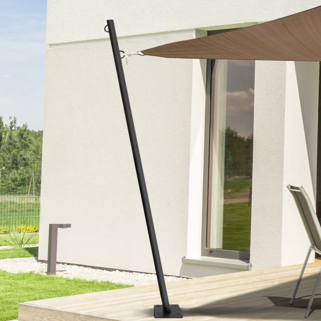 IDMarket - Pali per vele ombreggianti H.220 CM con pali e basi in acciaio