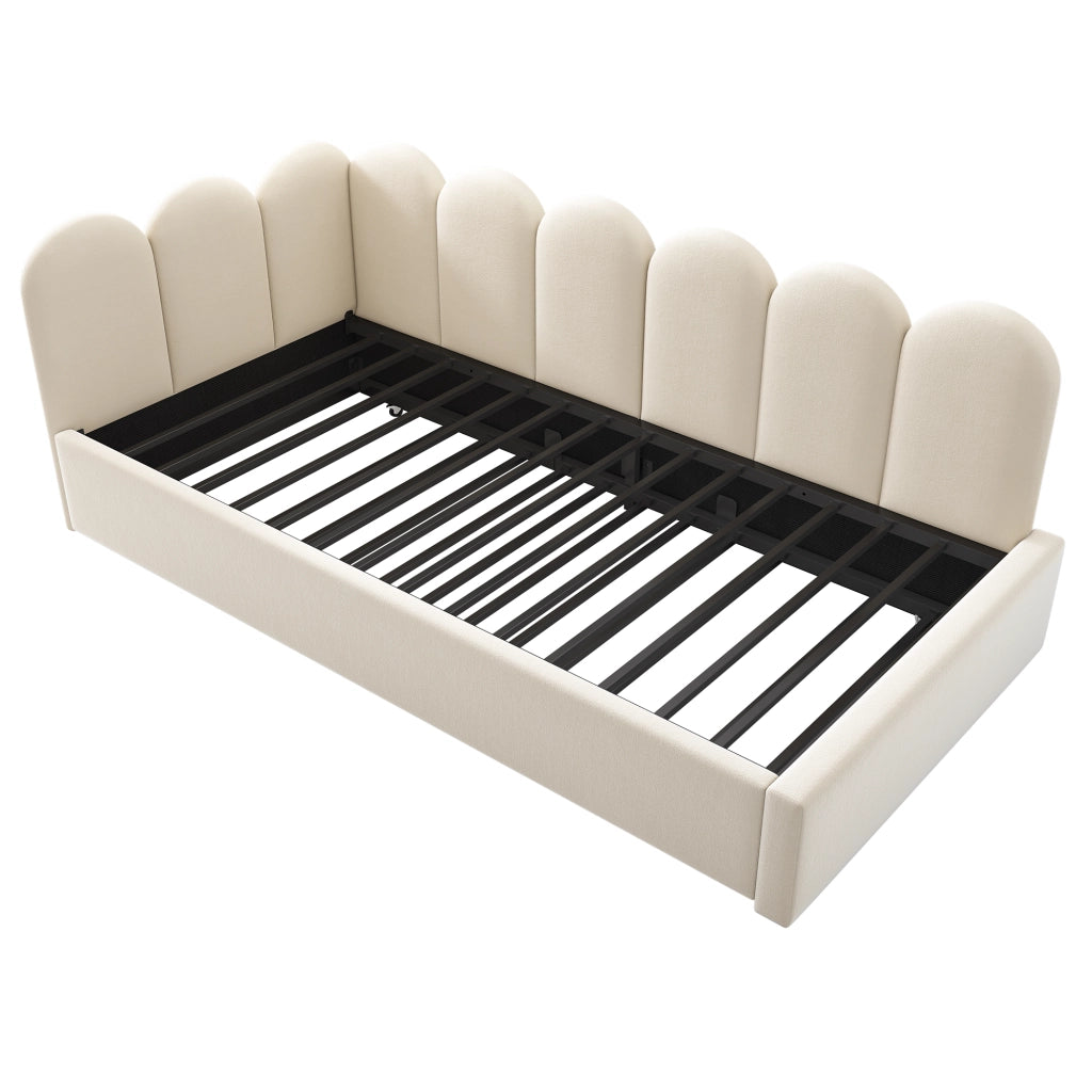 Daybed singolo – 90x200 cm – estraibile 90x190 rete – velluto beige