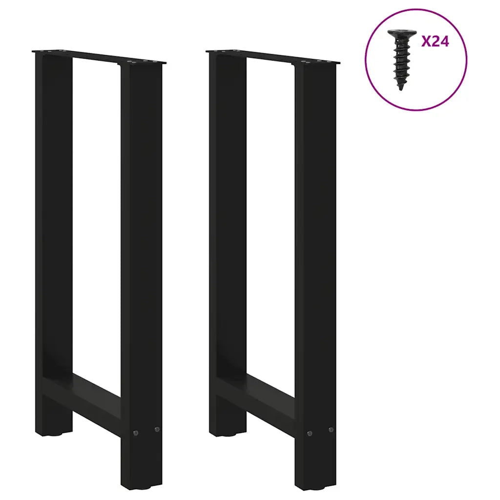 Gambe per tavolo da bar nere 2 pz 50x(90-91) cm in acciaio 4013328