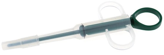Apparecchio per la somministrazione di farmaci - Raccomandato dai veterinari - Dispensatore di pillole - Materiale silicone e plastica - Dimensioni 15 x 6 cm - Facile da utilizzare - Dispensatore di pillole medicamentose