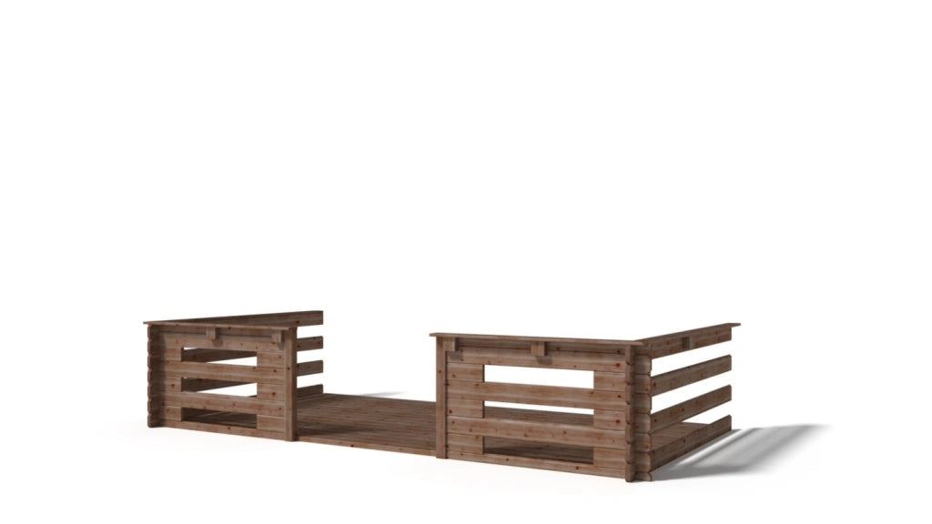 Veranda - 8m2 - 4m x 2m - impregnata - colore: marrone - DOM79 - ALTANKA