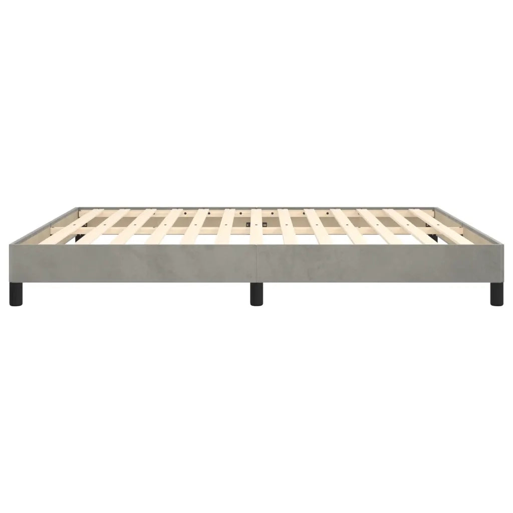 Letto matrimoniale | Letto per adulti | Giroletto senza Materasso Grigio Chiaro 160x200 cm Velluto