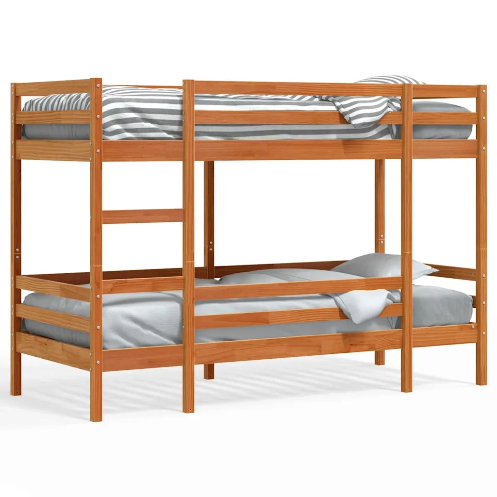 Letto singolo | Letto per adulti | Letto a Castello Marrone Cera 90x190 cm in Legno di Pino