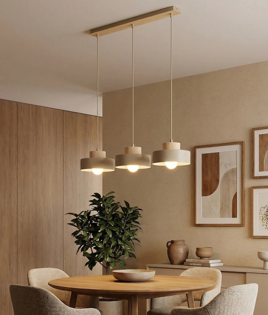 Lampada sospesa KIVI japandi beige 3xE27 Emibig