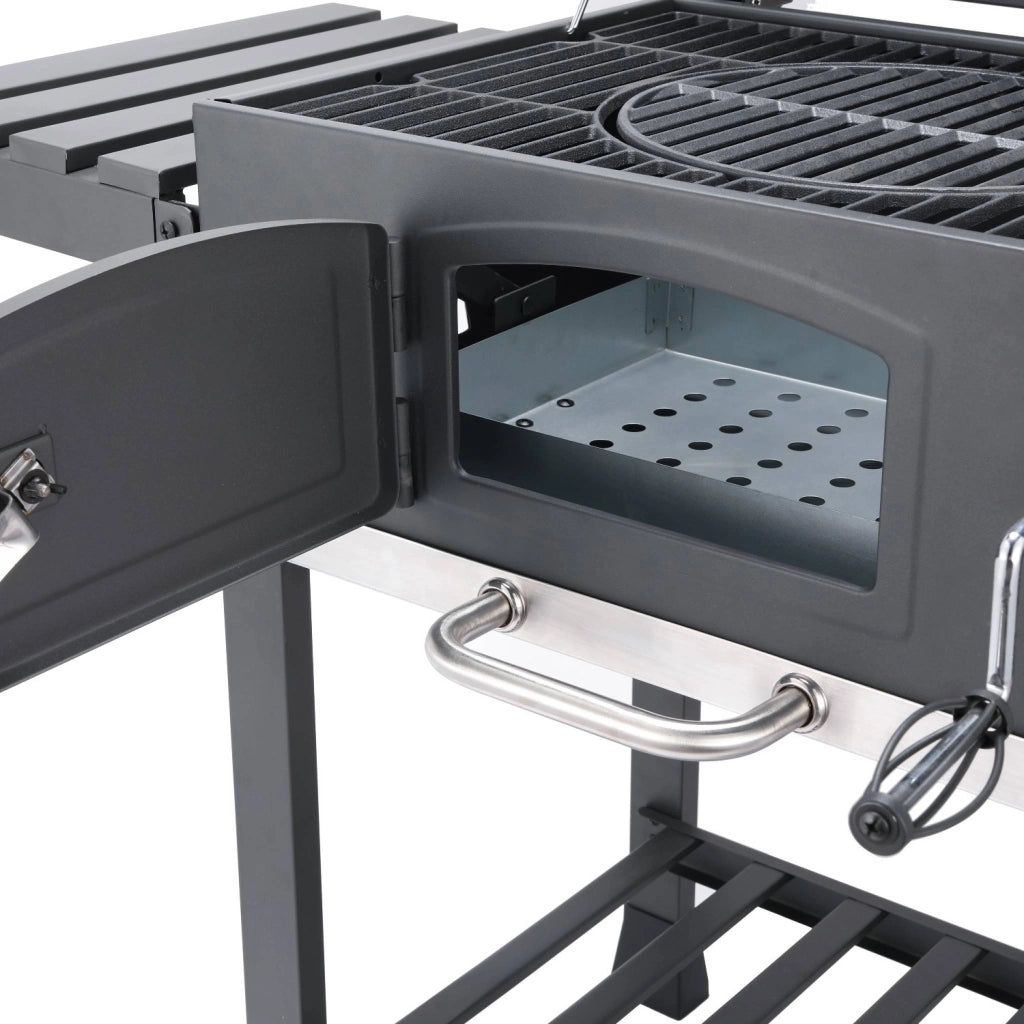 Barbecue a carbonella con copertura, nero