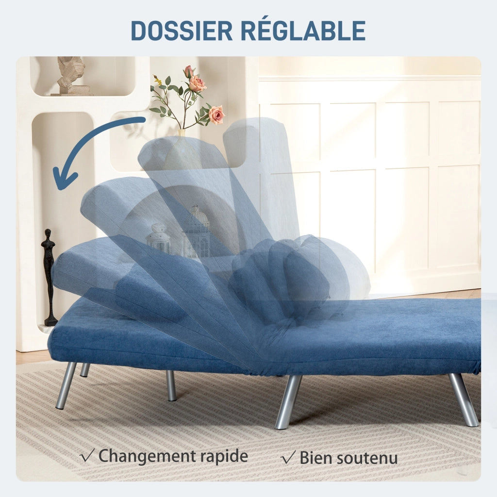 Poltrona letto ¨C Minimal ¨C Blu, tessuto, con cuscino
