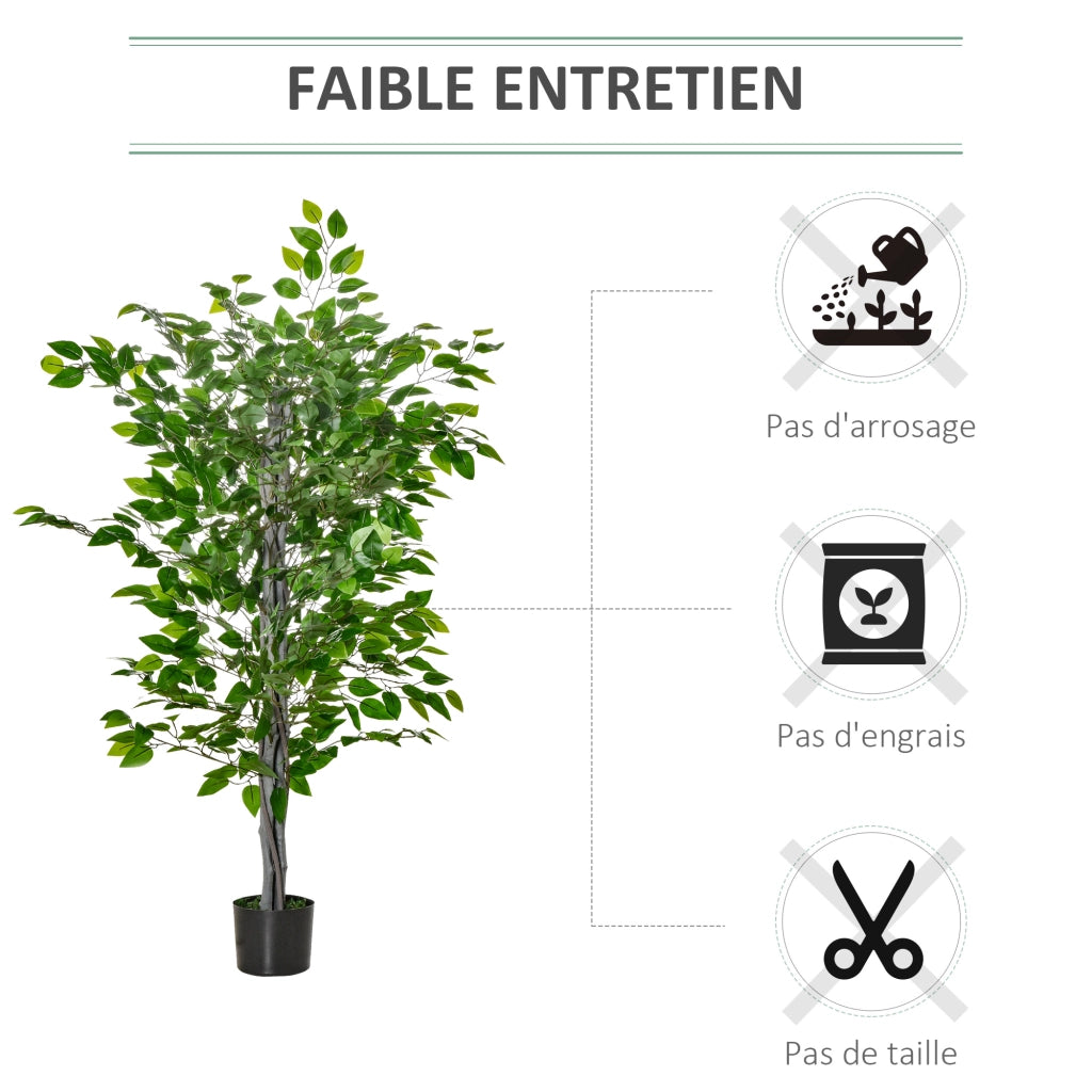 Albero Finto Ficus Artificiale ¨C Minimal ¨C H135cm con Vaso