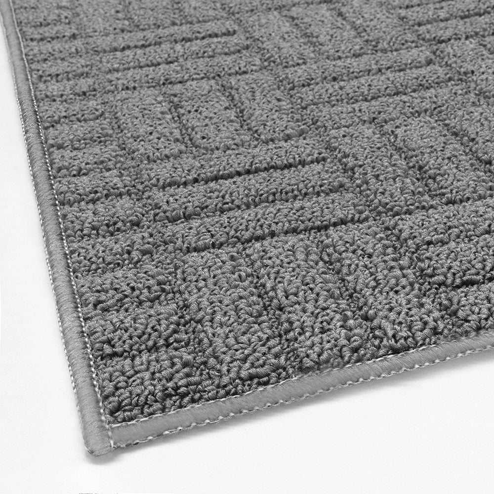 Tappeto Cucina Super Assorbente Tessitura 3D Tinta Unita Minimalista Moderno Grigio - 50x40 Cm