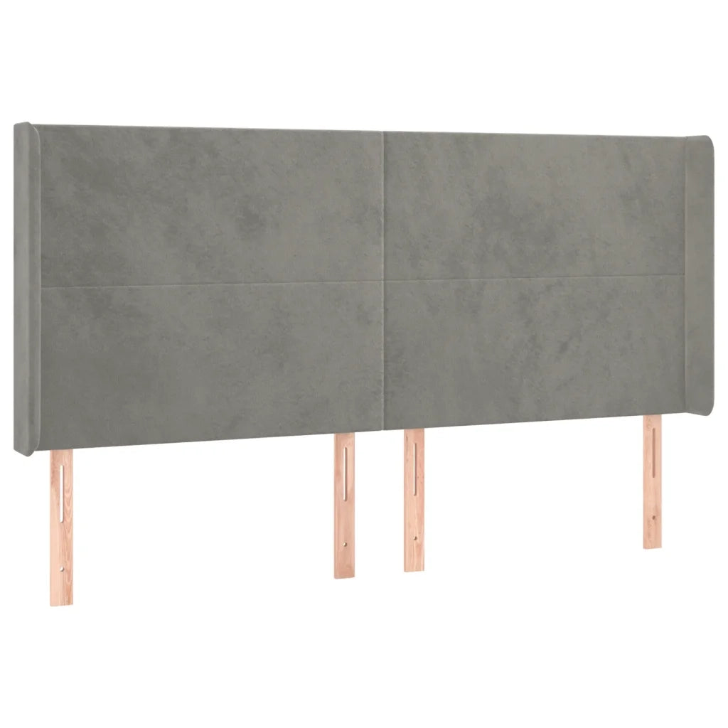 Letto a Molle Materasso e LED Grigio Chiaro 180x200 cm Velluto